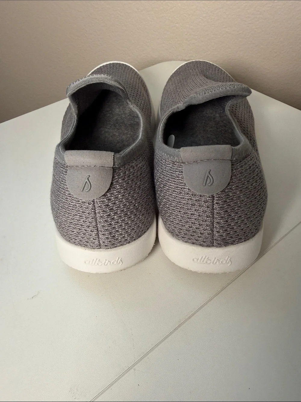 allbirds Women’s Slip-On Knit Sneakers - Gray with White Sole